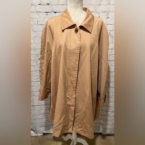 Woman Within Women's  Plus Size Water control Long Raincoat  26W Khaki